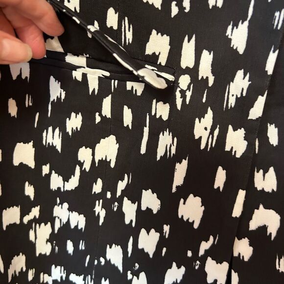 NWT Jessica London 12W tall jacket black white geometric pattern lined - Picture 2 of 7